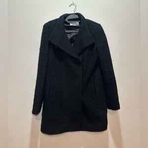 Calvin Klein Textured Black Women's Wool Coat